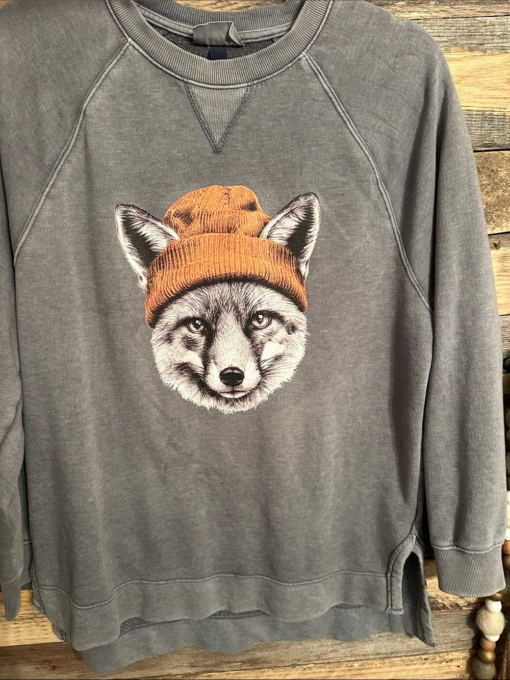Grey beanie cute foxy 🦊 sweatshirt Camden